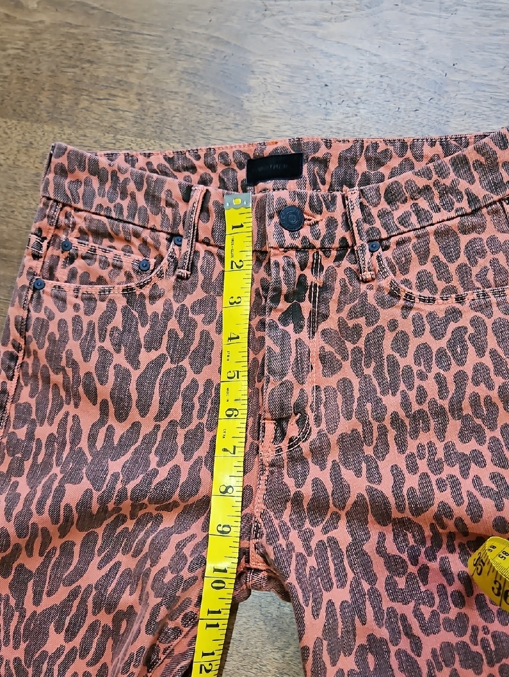 🧡🖤🧡MOTHER Coral Leopard-Print Skinny Jeans - Picture 14 of 17